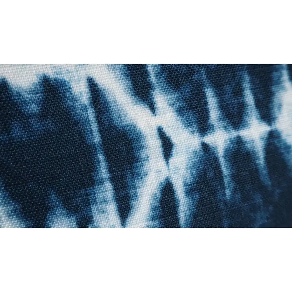 NWT Kirklands Blue White Tie Dye LINEN Square Pillow SET Decorative Throw 18x18